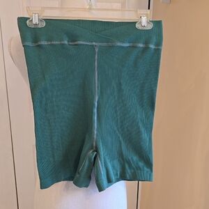 Teal Ribbed Women's Shorts